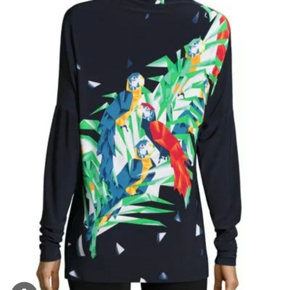 NORMA KAMALI PARROT PRINT TOP, SIZE S0 - Picture 8 of 8